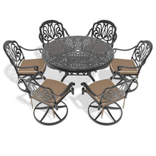 callmego Elegant Cast Aluminum Outdoor Patio Furniture Set with Comfortable Seat Cushions for Backyard, Deck, or Garden Use (Aluminium +7 Piece + Cushions)