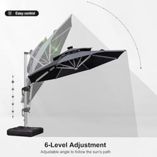 OROTLECT 10 FT Round Lighted Cantilever Umbrella,Gray