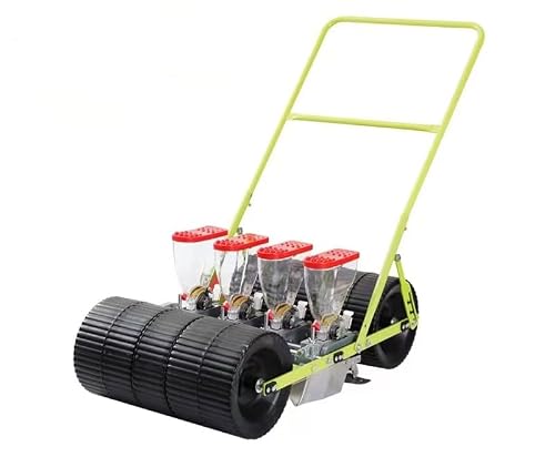 Acdesino Manual Push Seed Planter with Adjustable Multi-Row Spacing, Hand-Push Precision Seeder for Vegetables, Rust-Resistant Powder-Coated Frame with Durable PC Hopper (4-Row Model)