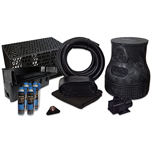 HALF OFF PONDS Savio Pond Free Waterfall Kit with MatrixBlox, 6100 GPH Pump, 10' x 30' PVC Liner Black