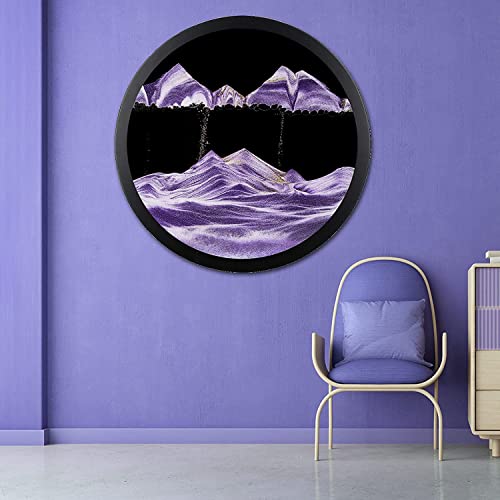 AECEVAN Wall Mount Moving Sand Art 3D Sandscape Purple-F