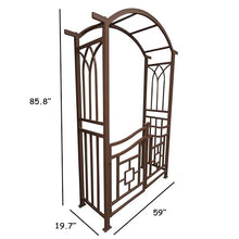 Oakland Living Brown Aluminum Garden Arbor Arch with Gate