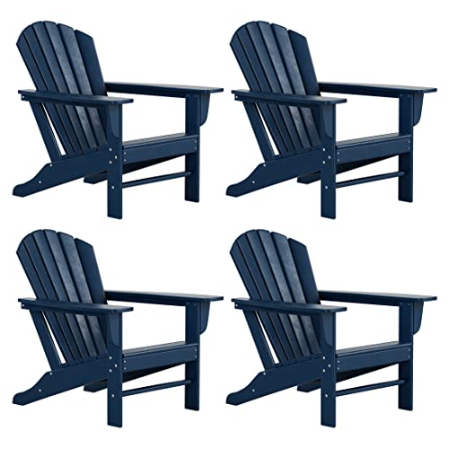 WestinTrends Dylan Outdoor Adirondack Chair (Set of 4), Navy Blue