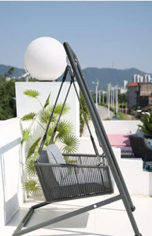 Eiwitany Outdoor Swing, Double Balcony, Rocking Chair, Thick Galvanized Pipe Frame, Stronger Load-Bearing Capacity, Small Yard Swing (Single)