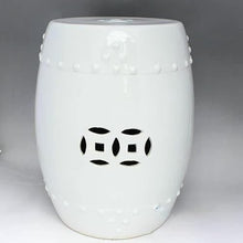 Ceramic Garden Stool Decorative Garden Stools Ceramic Stool Cooler Pier Drum Stool White Round Surface Porcelain Stool Dressing Stool Shoe Changing Stool Porcelain Pier Patio Furnishings Garden Stool