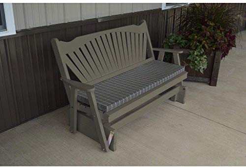A & L Furniture Co. Yellow Pine 6' Fanback Glider Al Gray
