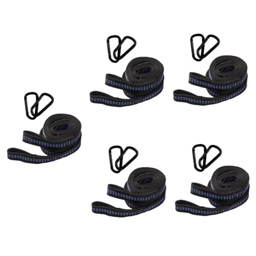 MaGiLL 5 Sets Hammock Strap Heavy Duty Hook Hammock Fixing Strap Chair Carabiner Rope Heavy Duty Hammock Outdoor Hanging Hooks Outdoor Camping Chairs Clothes Rack Polyester Buckle