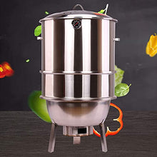 NEWCES Safety Certification Barbecues Grills Combination Grill-Smokers w/Grill Grid Multi-Layer Detachable Charcoal BBQ Grills Stainless Steel Smokeless Barbecues Grill for Outdoor/Indoor