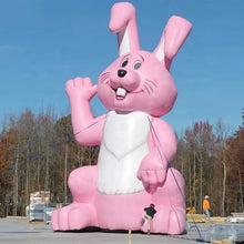 Pink Giant Inflatable Easter Bunny Rabbit with LED Lights, Outside Blow Up Rabbit Balloon,Outdoor Indoor Holiday Decoration for Easter Party,Garden,Yard Lawn DÉCor (Pink, 23Ft(7m) H)