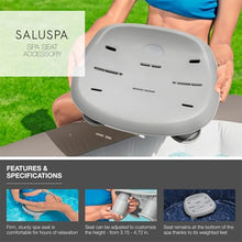 Bestway SaluSpa Grenada AirJet Inflatable Hot Tub with Set of 4 Underwater Non Slip Pool and Spa Seat with Adjustable Legs, Gray