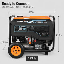 Genkins 11000‑Watt Dual‑Fuel Portable Generator, Gas & Propane, Electric‑Start 120V/240V for Home Emergency Power