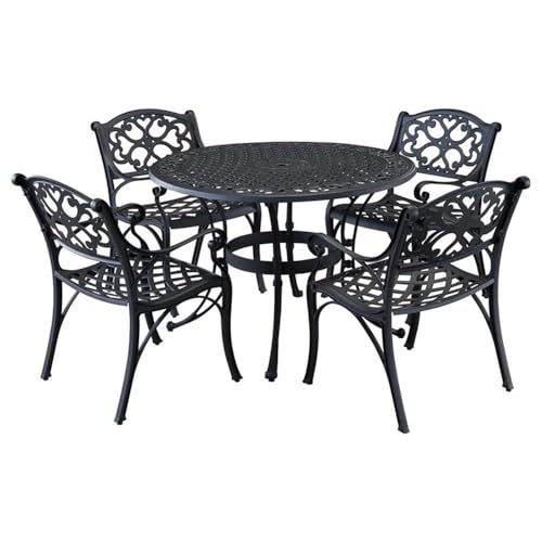 Pemberly Row Traditional Black Aluminum Chaise Lounge Black