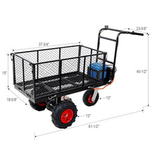 TYMMC Electric Transportation Cart 700W Motor Powered Utility Garden Dump Wagon 660 lbs Load Capacity Black Yard Cart for Lawn