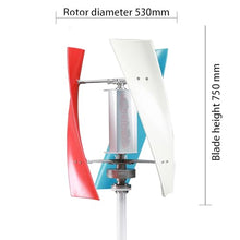 3 Blade 800W Vertical Wind Turbine Kit with Controller 12V 24V 48V Garden Portable Wind Turbine Generator Suitable for Emergency Power Generation,12v