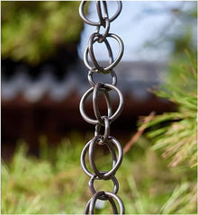 YUSIWOAL Rain Chain Gutter Ring Rain Catchers, Temple Eaves Drainage Rain Diverter(Style1,2.4m/8ft)