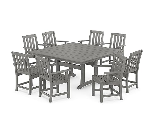 Trex Outdoor Furniture™ Cape Cod 9-Piece Square Farmhouse Dining Set with Trestle Legs in Stepping Stone