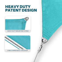 Coarbor 20'x48' Reinforced Wire Sun Shade Sail Rectangle Heavy Duty Strengthen Canopy Cover with A Ring Steel Cable Wire for Patio Backyard Deck Yard Garden Pergola Porch, Turquoise