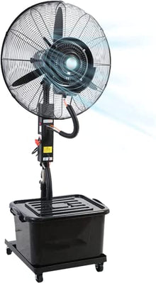 CUTPOIY Cooling Misting Fan with 43L Tank, Pedestal Fan, Adjustable Height, 3 Speeds, Cools Shop, Garage, Barn, Workshop, 70CM
