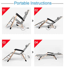 Folding Sun Lounger Deck Chair with Armrest Garden Relaxing Recliner Outdoor Comfortable Seat Bed Reclining Chair for Patio Camping Beach