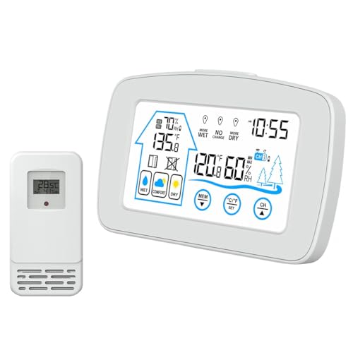 YWMLFZ Large Screen Display Indoor and Outdoor Temperature and Humidity Meter
