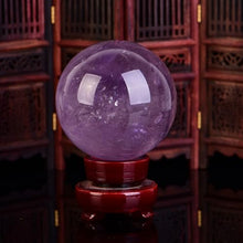 FOTCFATEV Amethyst Sphere Purple Quartz Crystal Ball Statue Sculpture Stone Ornaments Home Decoration Orb Crafts,9cm