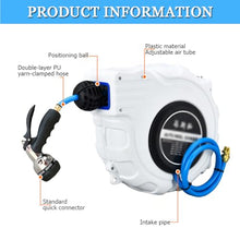 FENOKD Automatic Telescopic Hose Reel,Retractable Garden Hose Reel,180° Swivel Base,10+1M/12+1M/15+1M/20+1M,Adjustable Output Tube Length.20m