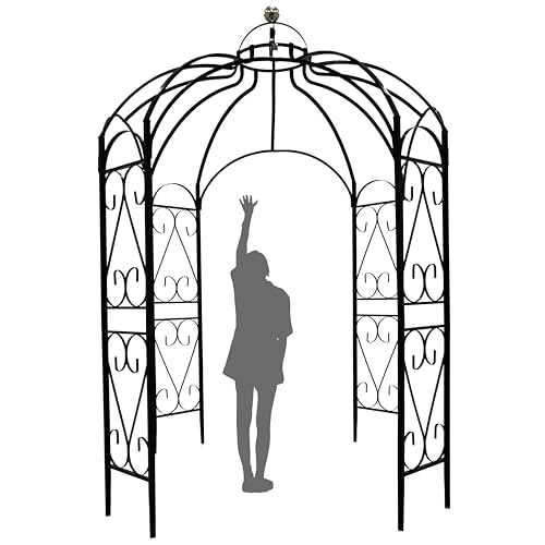 OUTOUR Versatile Oversized 9FT Iron Garden Gazebo Arbour Arbor