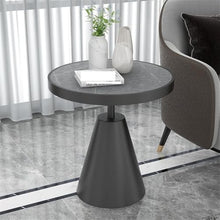 Modern Metal Side Table Round Marble for Sofa Side Corner Table Balcony Simple(Gris)