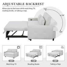 NDPQN 57" Convertible Loveseat Sofa Bed Light Blue