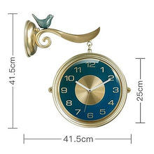 CUTPOIY Double Sided Outdoor Clock Living Room European Style Classic Light Luxury Two Faces Retro Station Clock Corridor Fashion Creative Modern Minimalist Clock for Terrace Patio(A)
