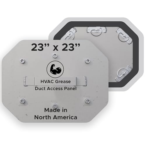 BEST 23" x 23" HVAC Grease Duct Access Panel for Restuarant HVAC & Hood Applications, 11-Gauge 304 Stainless Steel Duct Panel, Dual Gaskets Access Door with Ceramic Filter Gasket & Neoprene Seal,BA-AA
