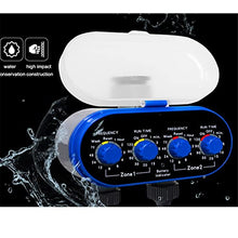 Ball Valve Electronic Automatic Watering Two Outlet Four Dials Water Timer Garden Irrigation Controller for Garden, Yard