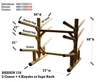Log Kayak Rack 2 Canoe + 4 Kayak/SUP Rack Unfinished
