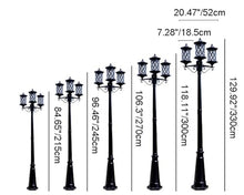 CUTPOIY 3-Lights European Post Lamp Outdoor High Pole Lighting Rainproof Street Light for Garden Yard Patio Path (Black-96.46″)