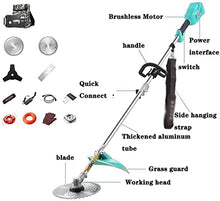 Garden Grass Trimmer Cordless with Wheels with Armrest String Trimmer Battery Grass Cutter Electric Lawn Mower 20AH 30AH Lithium Battery 1200W Motor Power 8000r/min (24V/20A)