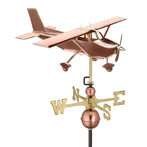 High Wing Plane Weathervane - Pure Copper by Good Directions