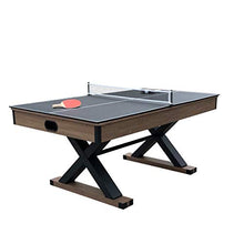 Hathaway Excalibur 6-ft Air Hockey Table with Table Tennis Top Driftwood Black