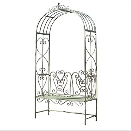 Garden Arch with Seating, 2.28m High X 1.18m Wide Arbor Trellis Arbour Archway, for Climbing Plants Roses Vines Support Rack, Pergola Outdoor Garden Lawn Backyard