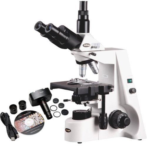 AmScope Digital Trinocular Compound Microscope 40X-2500X with 5MP Camera