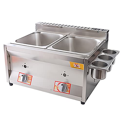 Commercial Fryer Stainless Steel Outdoor Cooker LPG Gas Fryer Double Tank for French Fries Restaurant Home Kitchen