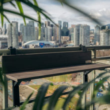 Views 3Ft Folding Balcony Bar Table (Charcoal) - Durable, Space-Saving, Easy Assembly | Weatherproofed Acacia Wood with Adjustable Steel Brackets for Patio, Terrace, Deck, Porch, Backyard