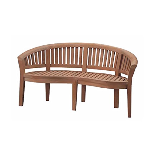 Anderson Teak Patio Lawn Garden Furniture Curve 3 Seater Bench Extra Thick Wood