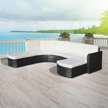 AMBERARD Garden Furniture Set Black PE Rattan Modular Garden Sofa Set Furniture Set