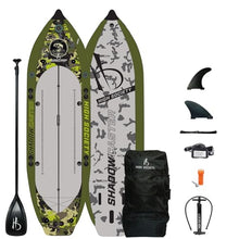 High Society Shadowcaster Premium Inflatable Paddle Board Package 11ft Sportsman Green