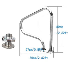 BSNANCA Pool Hand Rail Pool Handrails 304 Stainless Steel Swimming Pool, Pool Handrail, Three Bend Swimming Pool Hand Rail Handle Stair Rail for Inground Pool