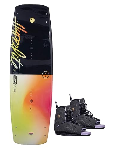 Hyperlite Cadence Womens Wakeboard 134 W/Syn Bindings Black/Yellow 134cm/(4-8.5)
