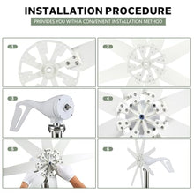 HUIZHITENGDA 4500W White 8 Blades Wind Turbine Generator Kit 12V 24V 48V 220V W/Controller Windmill Power Wind Power Generator for Solar Power Generation System,24v