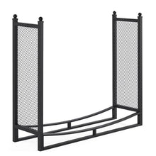 EliteBloom 3.8Ft Firewood Rack with Mesh Sides – Heavy Duty Metal Wood Stand for Indoor & Outdoor Fireplace, Patio