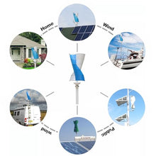 3KW Wind Turbine Generator Kit 12V 24v 48v 96v 120v Free Energy Windmill Vertical Axis Wind Turbine Generator + Intelligent Controller + 2*100W Solar Panel Home Three Phase Generator Maglev(120v)