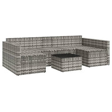 MNCVXAXG 2 Piece Patio Lounge Set with Cushions Gray Poly Rattan